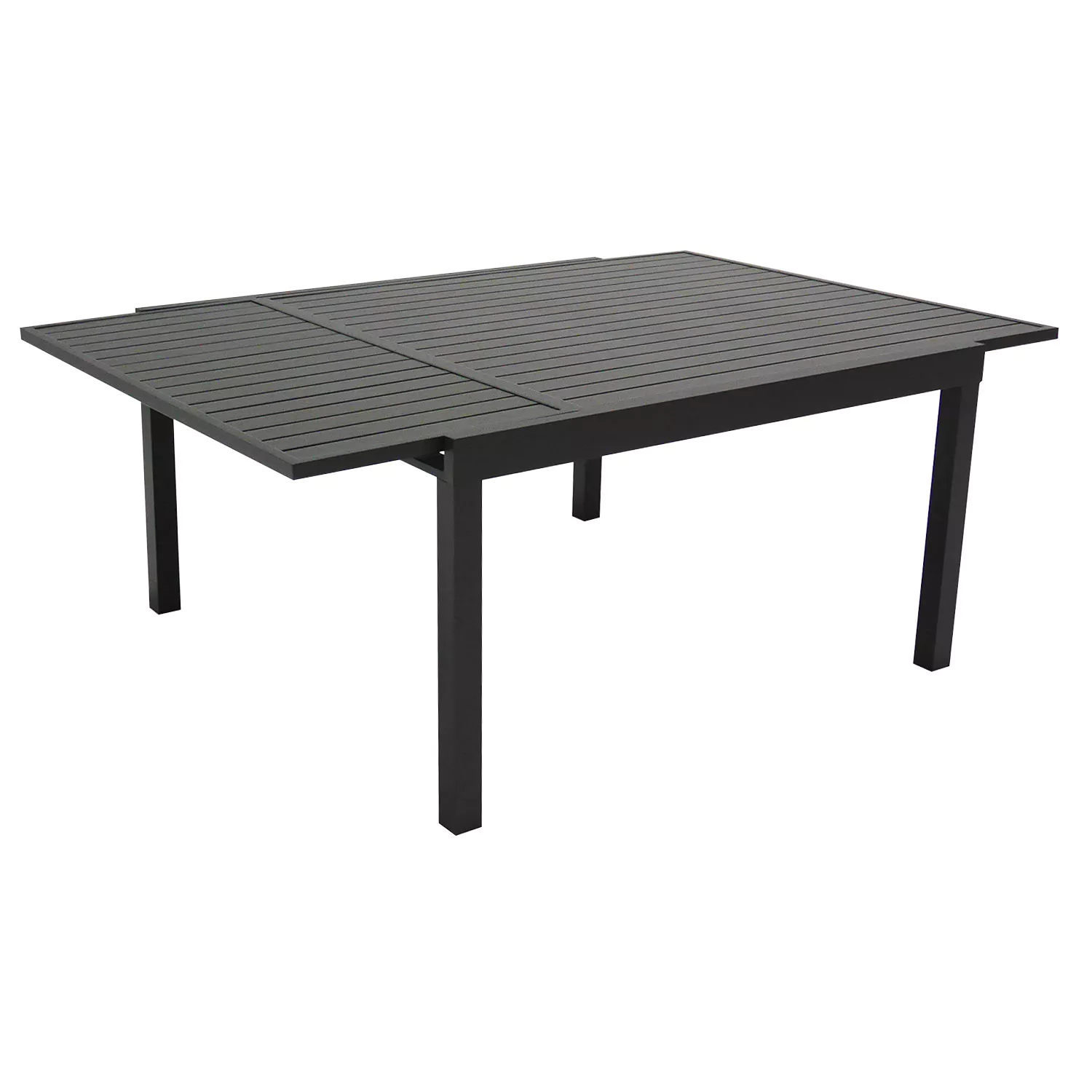 Salon de jardin extensible 10 places de 140/200cm en textilène gris - aluminium anthracite VENEZIA