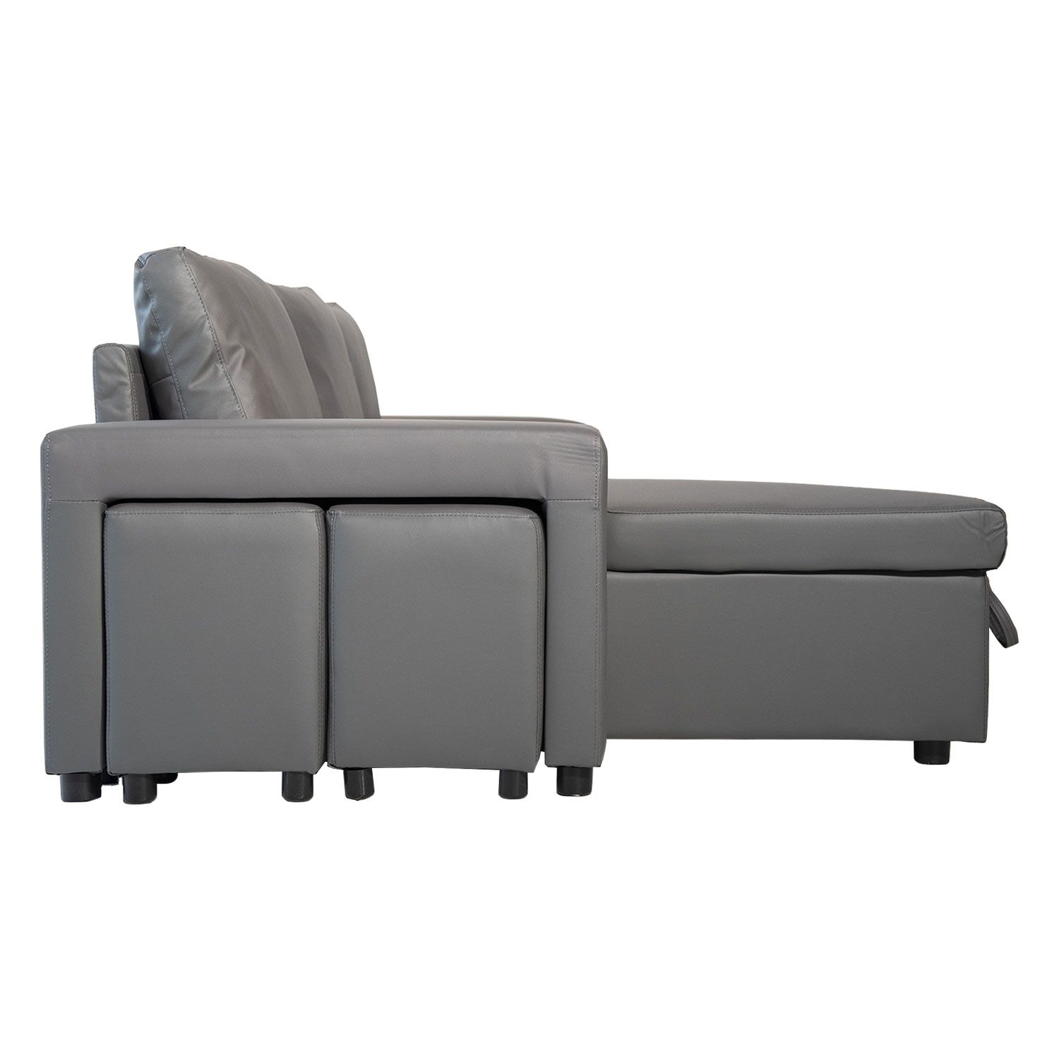 Canapé d'angle convertible TONY 3 places gris