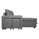 Canapé d'angle convertible TONY 3 places gris