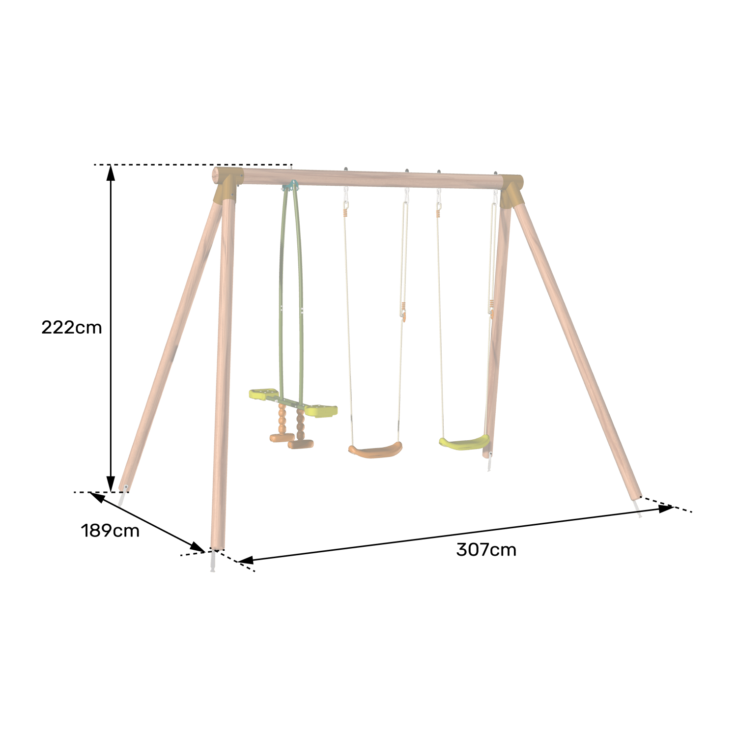 Soulet - Portique en bois 3 agrès POLO