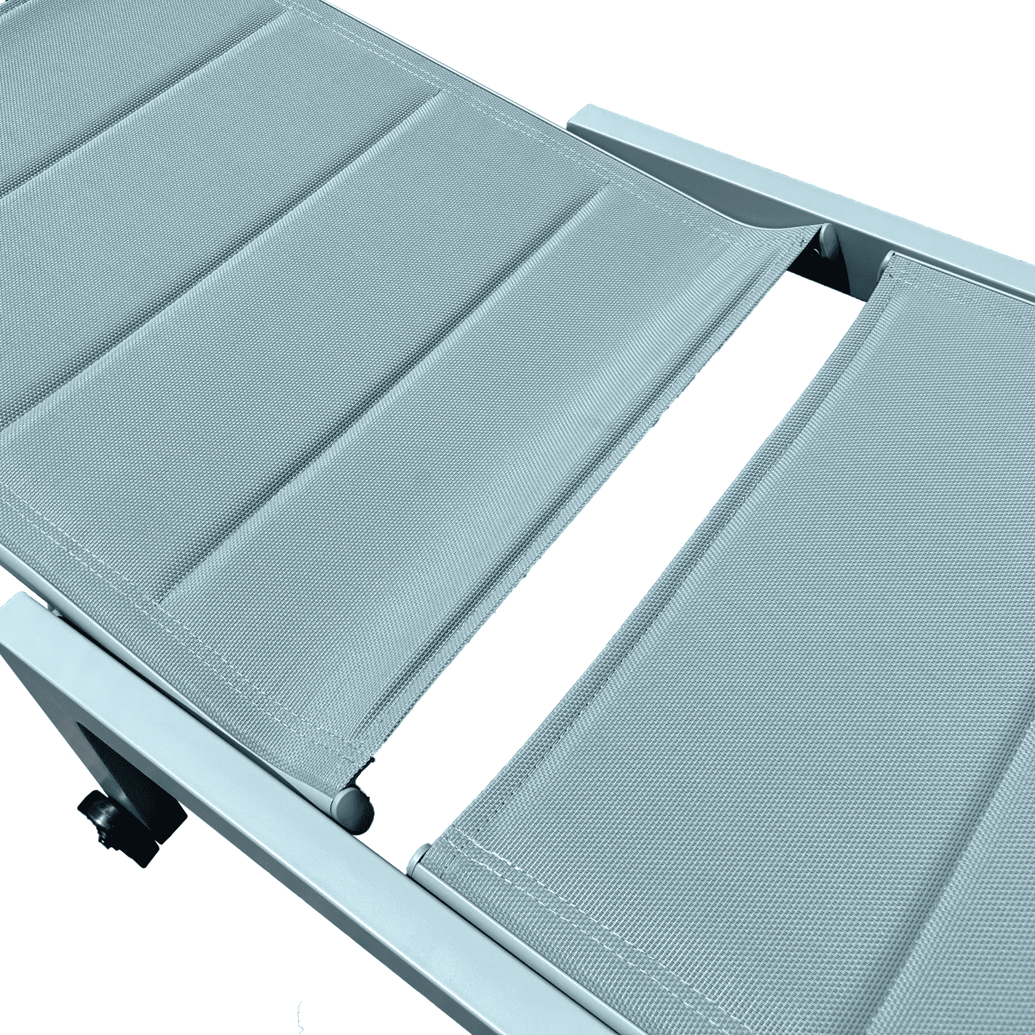 Bain de soleil en textilène bleu clair - aluminium bleu clair