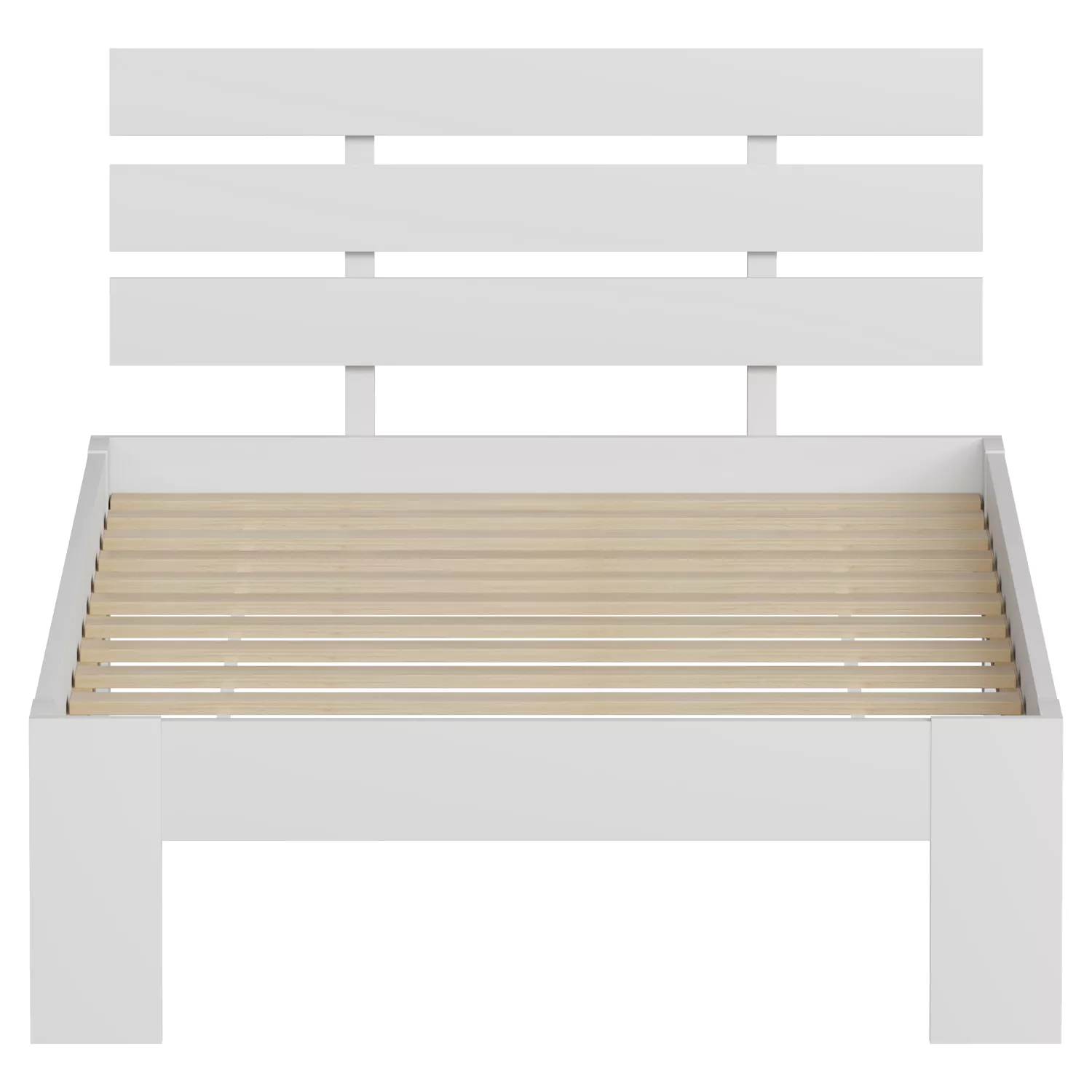 Houten bed met hoofdbord 90x190cm wit FINN