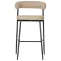 Lot de 2 tabourets de bar en tissu jaune chiné THEA