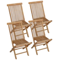 Lot de 4 chaises de jardin en teck LOMBOK