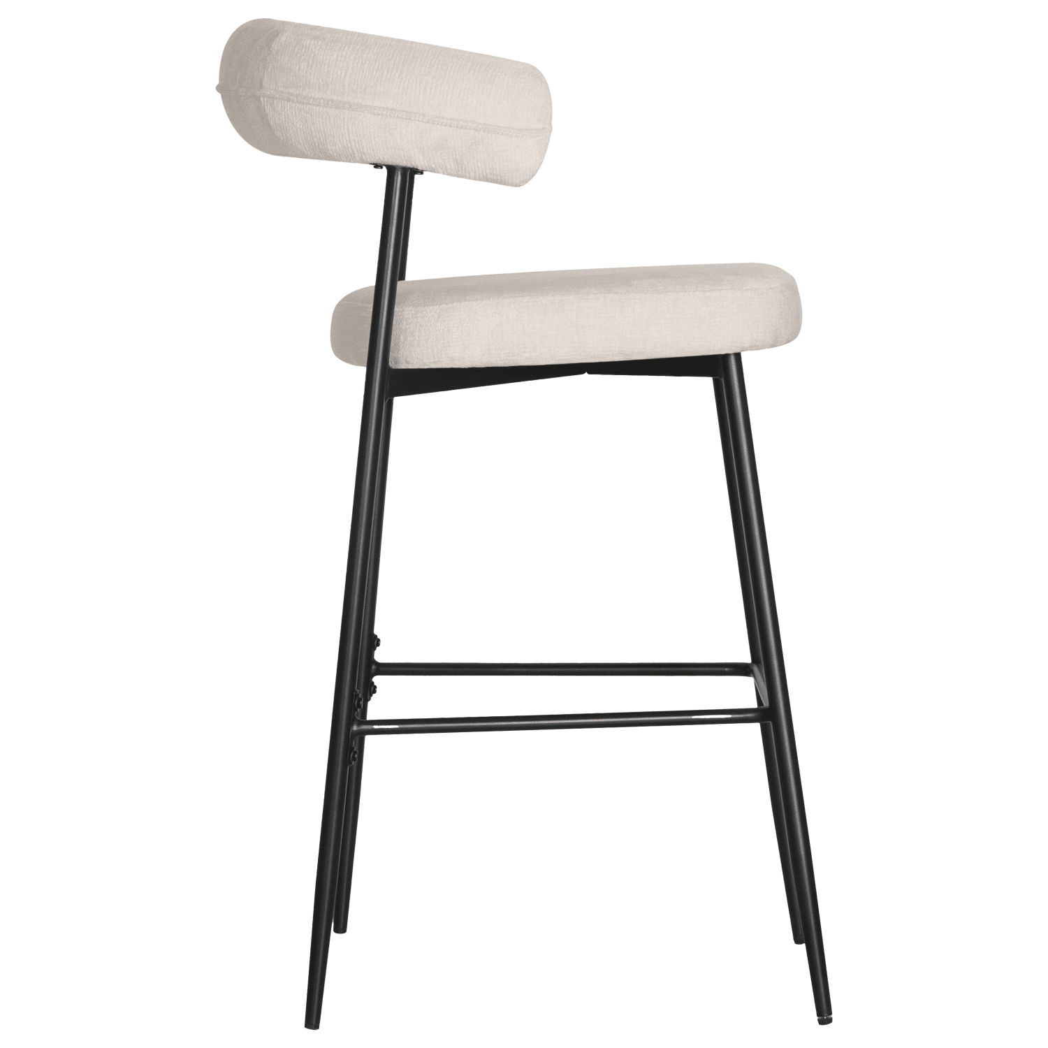 Lot de 2 tabourets de bar en tissu beige THEA