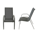 Conjunto de 4 cadeiras MARBELLA em textileno cinzento - alumínio cinzento