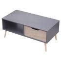 Table basse avec tiroir style scandinave grise - Happy Garden