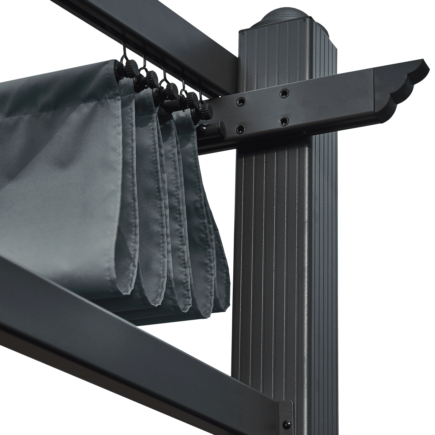 Pérgola mural 3 × 4m FRÉJUS gris estructura de aluminio