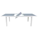 FIRENZE conjunto de móveis de jardim extensíveis em cinzento textileno 8 lugares - alumínio branco