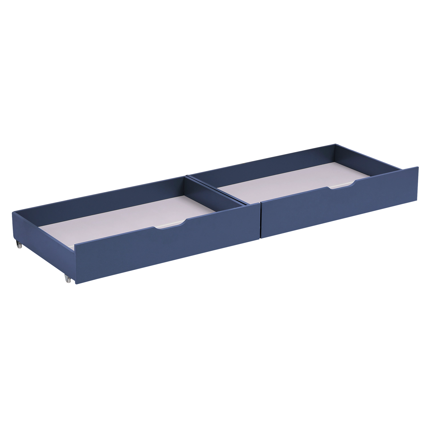 Lot de 2 tiroirs de rangement bleu foncé pour lit