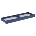 Lot de 2 tiroirs de rangement bleu foncé pour lit