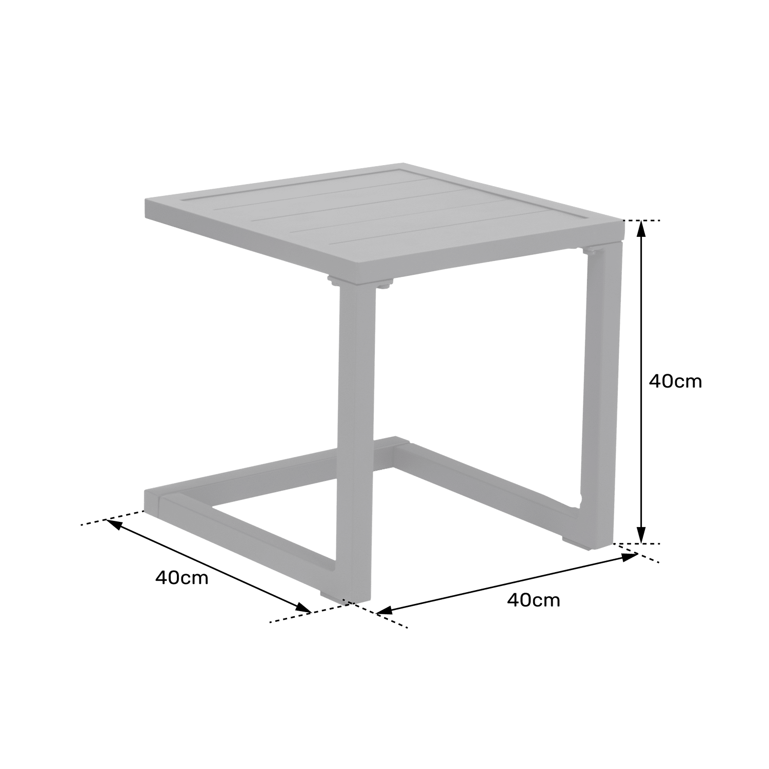 BARBADOS bijzettafeltje wit aluminium