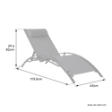 2er-Set Liegestühle GALAPAGOS aus weißem Textilene - weißes Aluminium