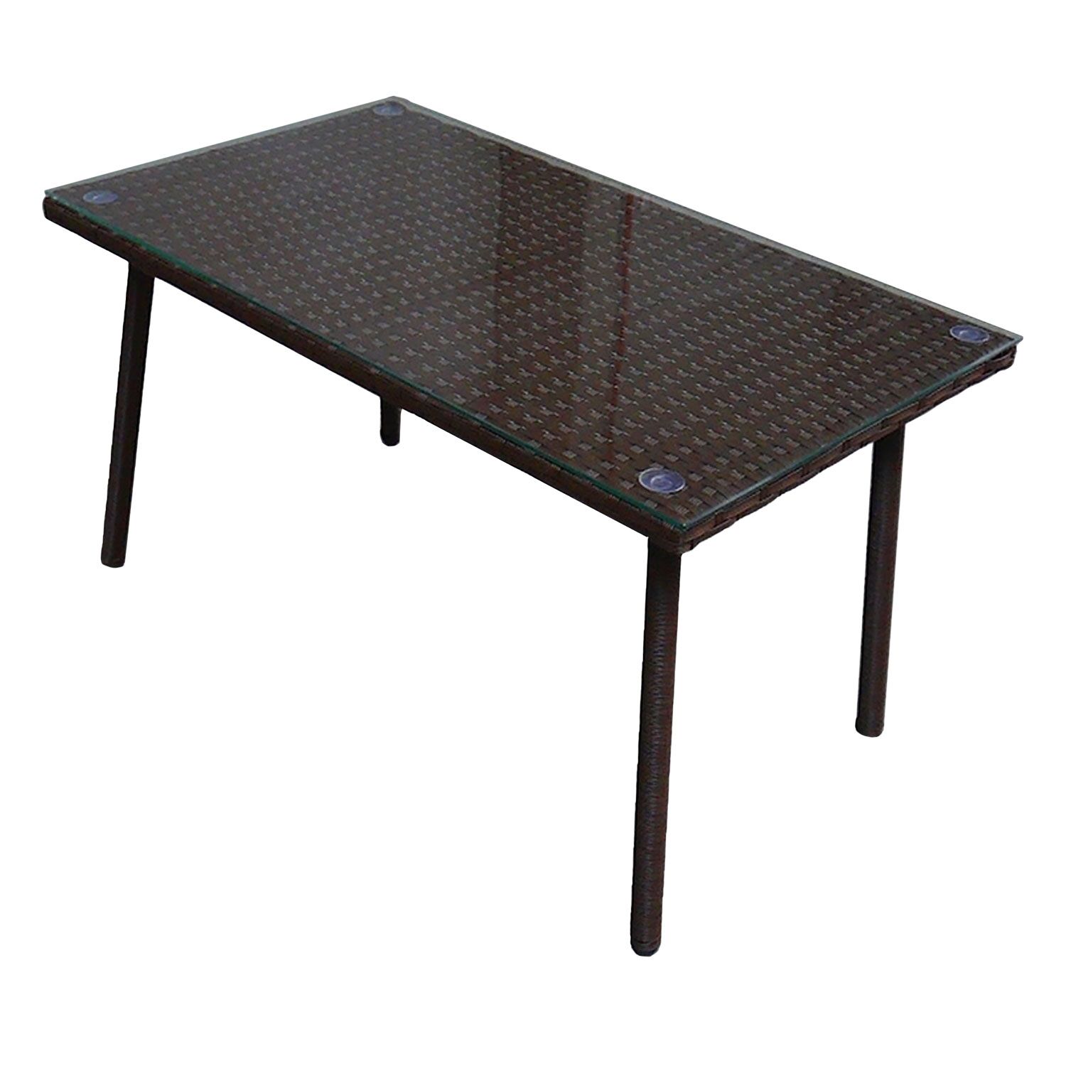 LIPARI tuinmeubelset in bruin gevlochten kunststof - ivoorkleurige kussens