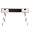 Bureau scandinave bois, tiroirs blancs BJORN