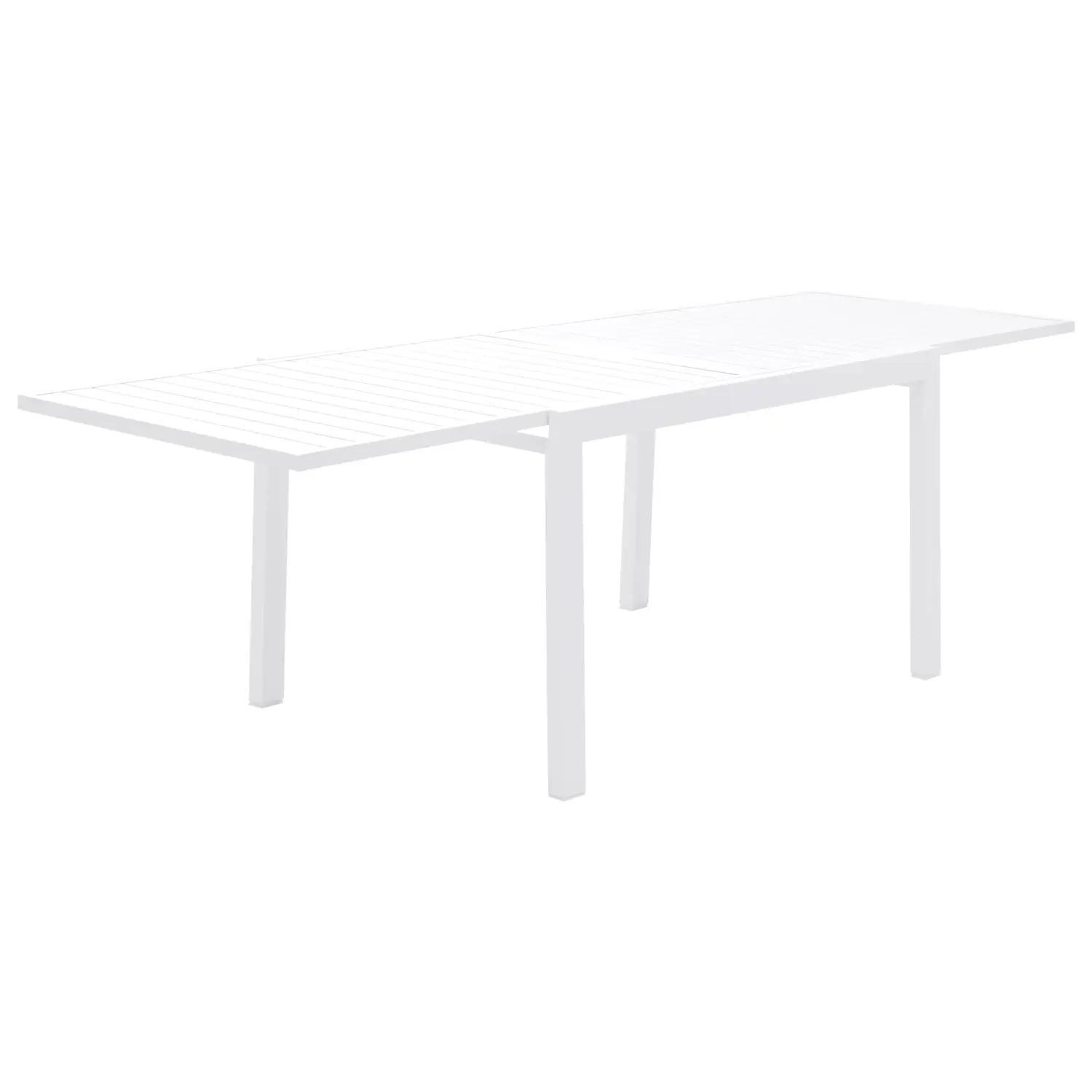 Salon de jardin extensible 132/264 en aluminium blanc - 10 places