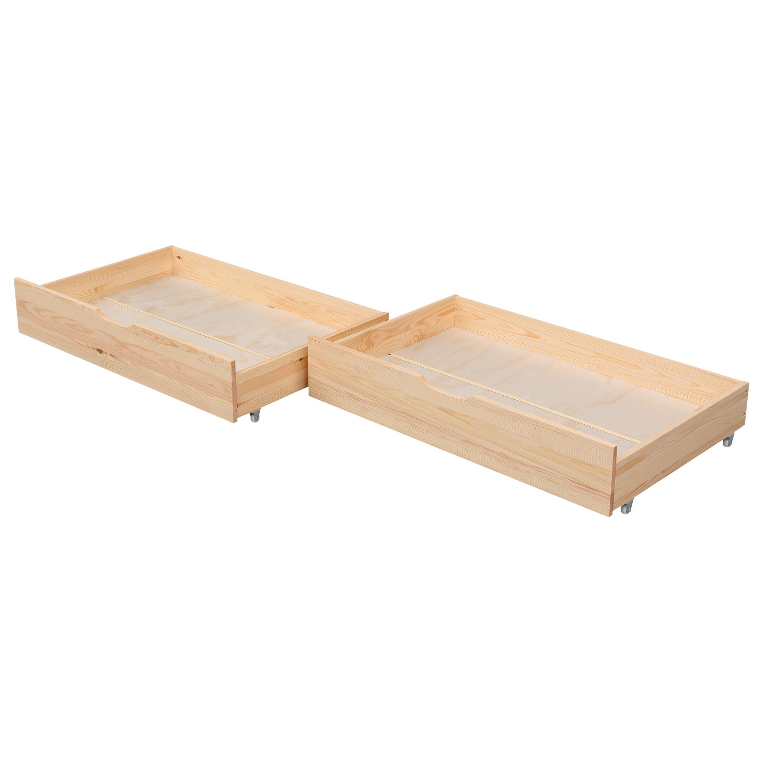 Lot de 2 tiroirs de rangement bois pour lit