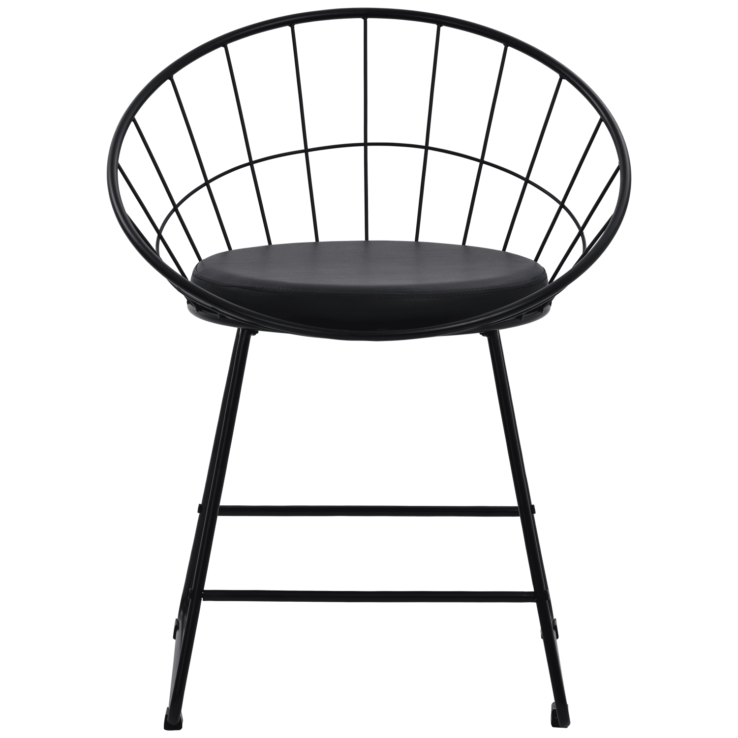 Pack de 2 sillas de metal negro y cojín negro ALEX