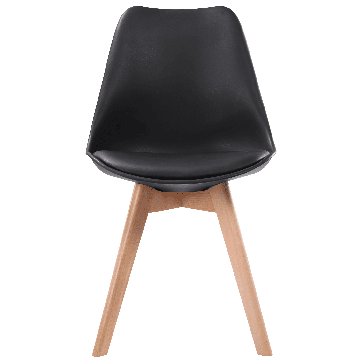 Pack de 2 sillas escandinavas color negro con cojín