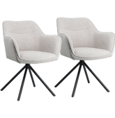 Lot de 2 chaises en tissu gris