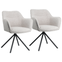 Lot de 2 chaises en tissu gris DANNA