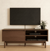 Meuble TV en bois foncé 120cm