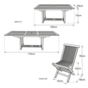 Mobiliário de jardim em teca LOMBOK - mesa rectangular extensível - 6 lugares