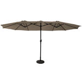 Parasol double 2,7x4,6m taupe