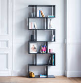 Bibliothèque 6 étagères noire