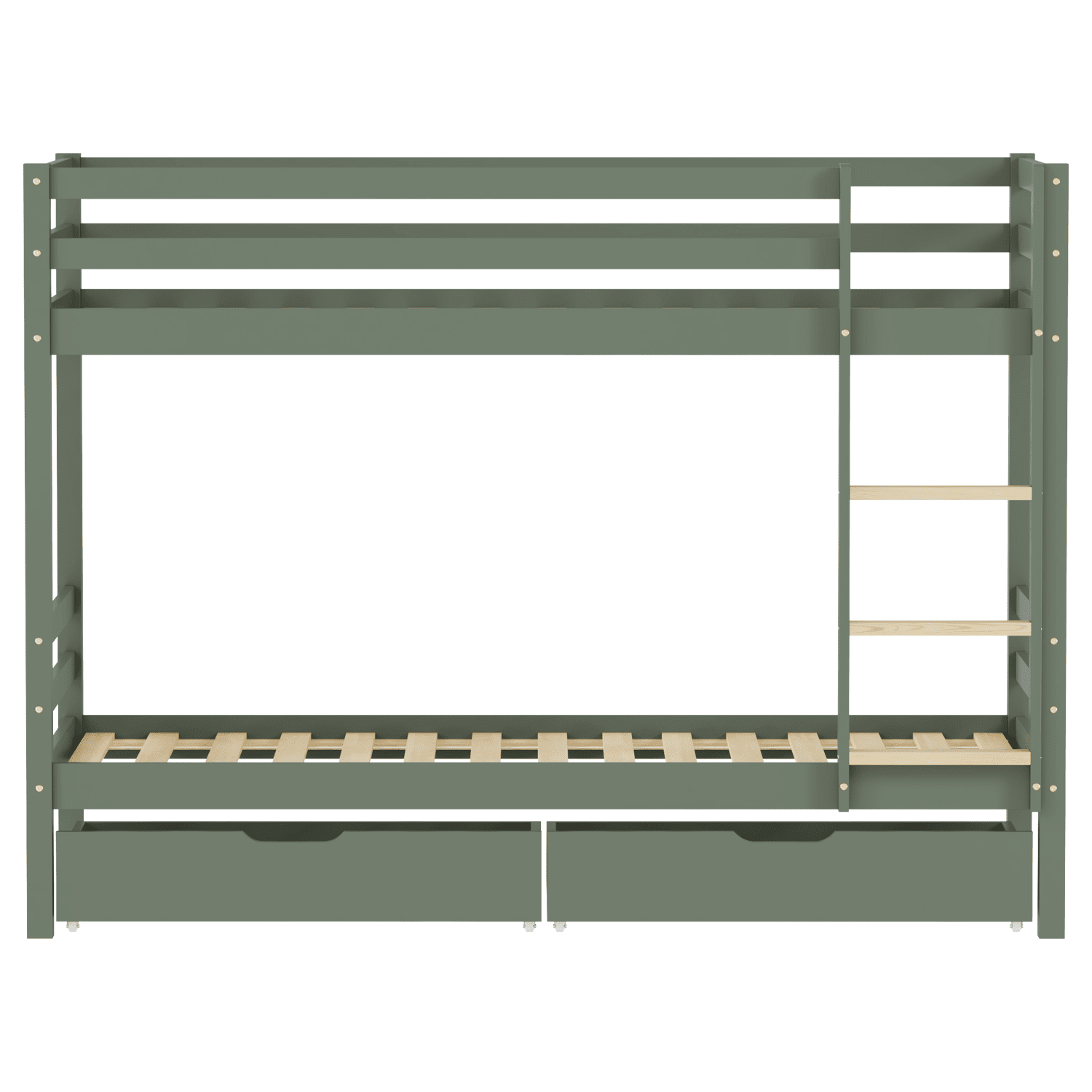 Kinderstapelbed 190x90cm groen met laden AMBER
