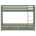Kinderstapelbed 190x90cm groen met laden AMBER