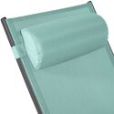 Juego de 2 tumbonas GALAPAGOS de textileno verde agua aluminio gris antracita