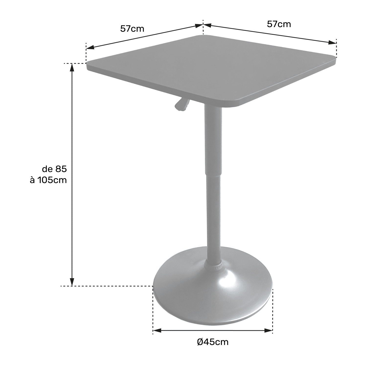 LUKE mesa quadrada de barras pretas