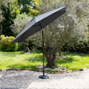 Parasol droit HAPUNA rond 3,30m de diamètre gris