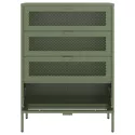 Meuble à chaussures 4 portes en métal vert kaki EMMA