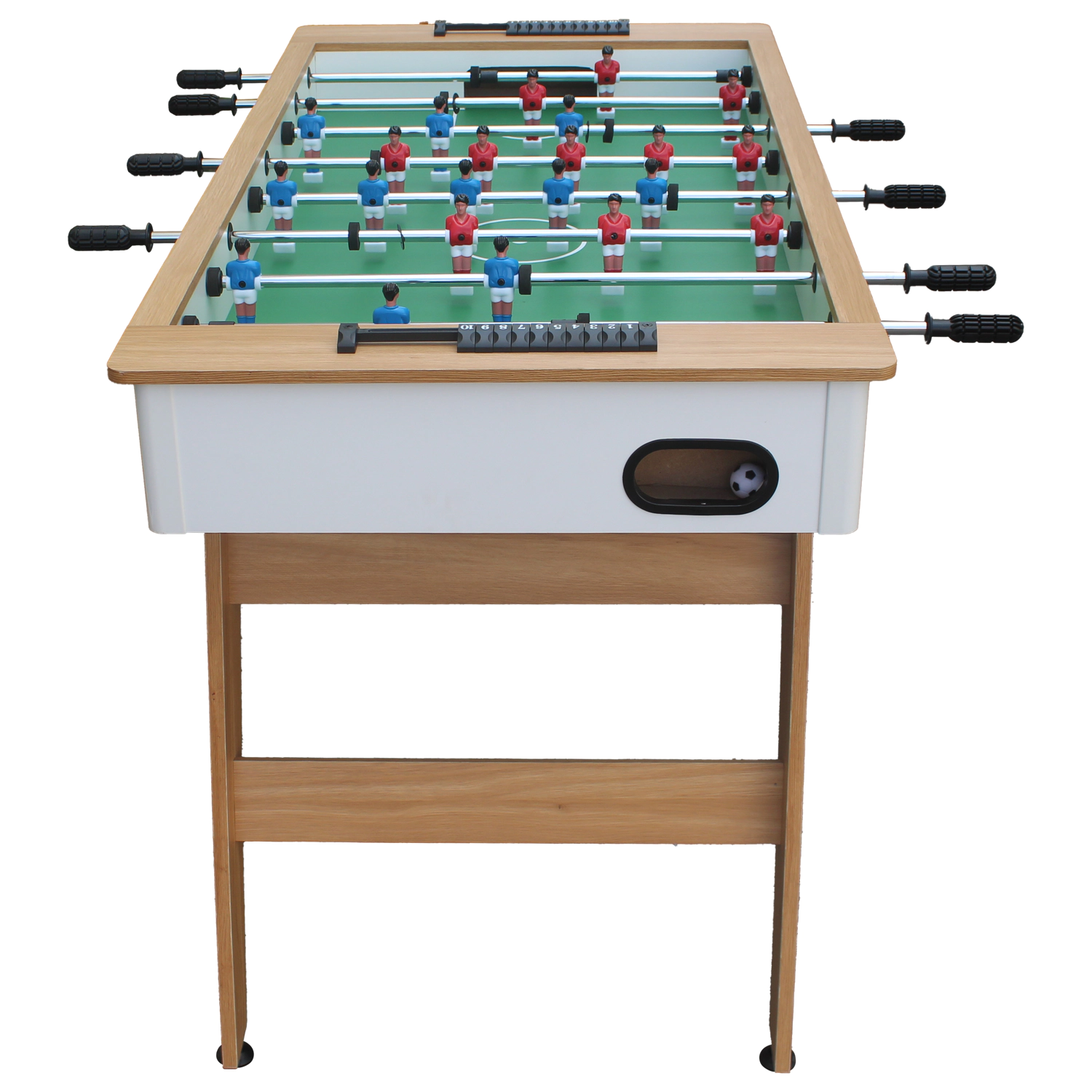 Futbolin 120cm blanco y madera 