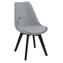 Conjunto de 4 cadeiras de veludo NORA cinzentas com almofada