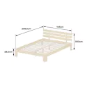 Houten bed met hoofdbord 140x200cm wit FINN