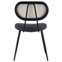 Conjunto de 2 cadeiras de cana e tecido de laço cinzento ELENA