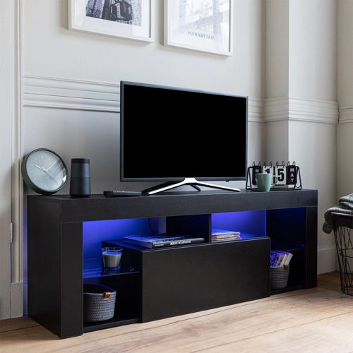 TV-meubel 140cm zwart met...