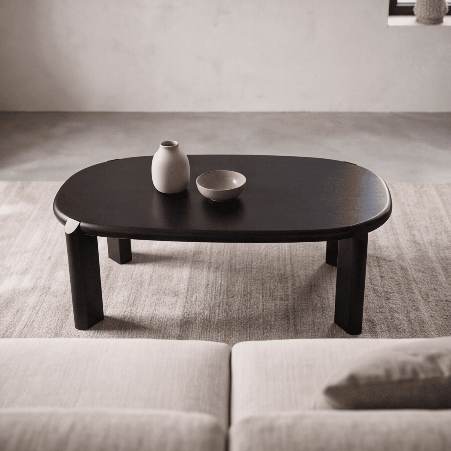 Mesa de centro em madeira maciça de manga preta 120cm