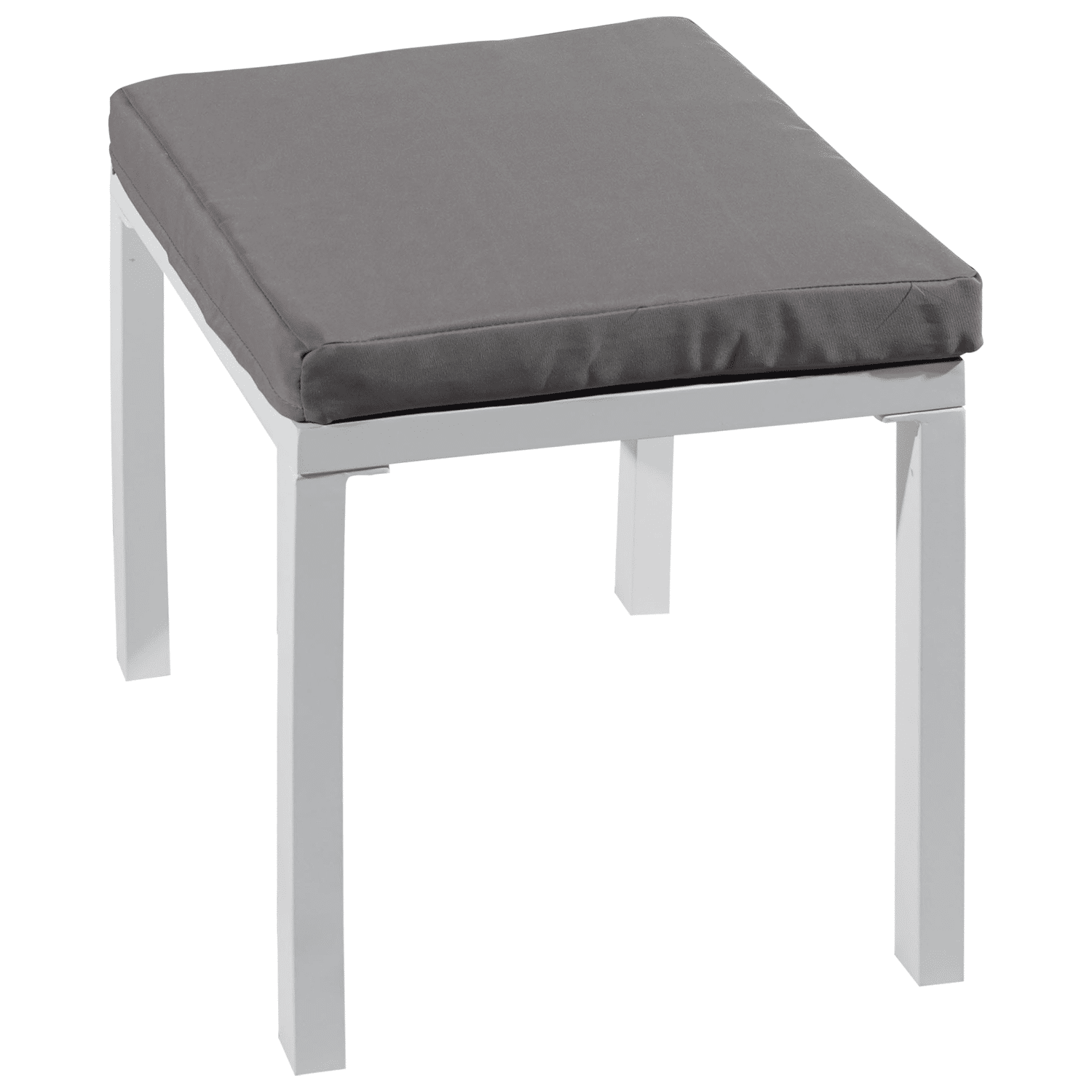 Salon de jardin modulable IBIZA en tissu gris 7 places - aluminium blanc