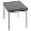 Salon de jardin modulable IBIZA en tissu gris 7 places - aluminium blanc