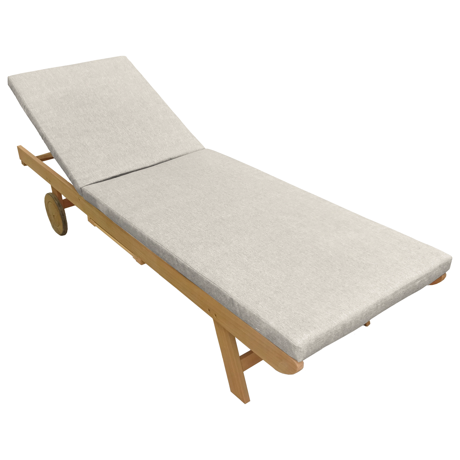 Bain de soleil pliant en acacia KANAWA - coussin sable