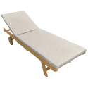 Bain de soleil pliant en acacia KANAWA - coussin sable