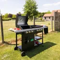 Barbecue duo au gaz - 3 brûleurs + plancha 3 brûleurs