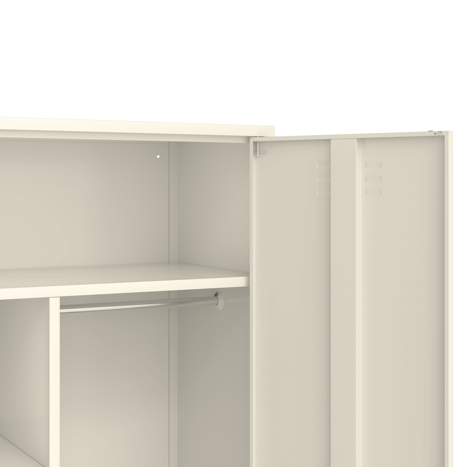 Armoire en métal 2 portes avec penderie blanche