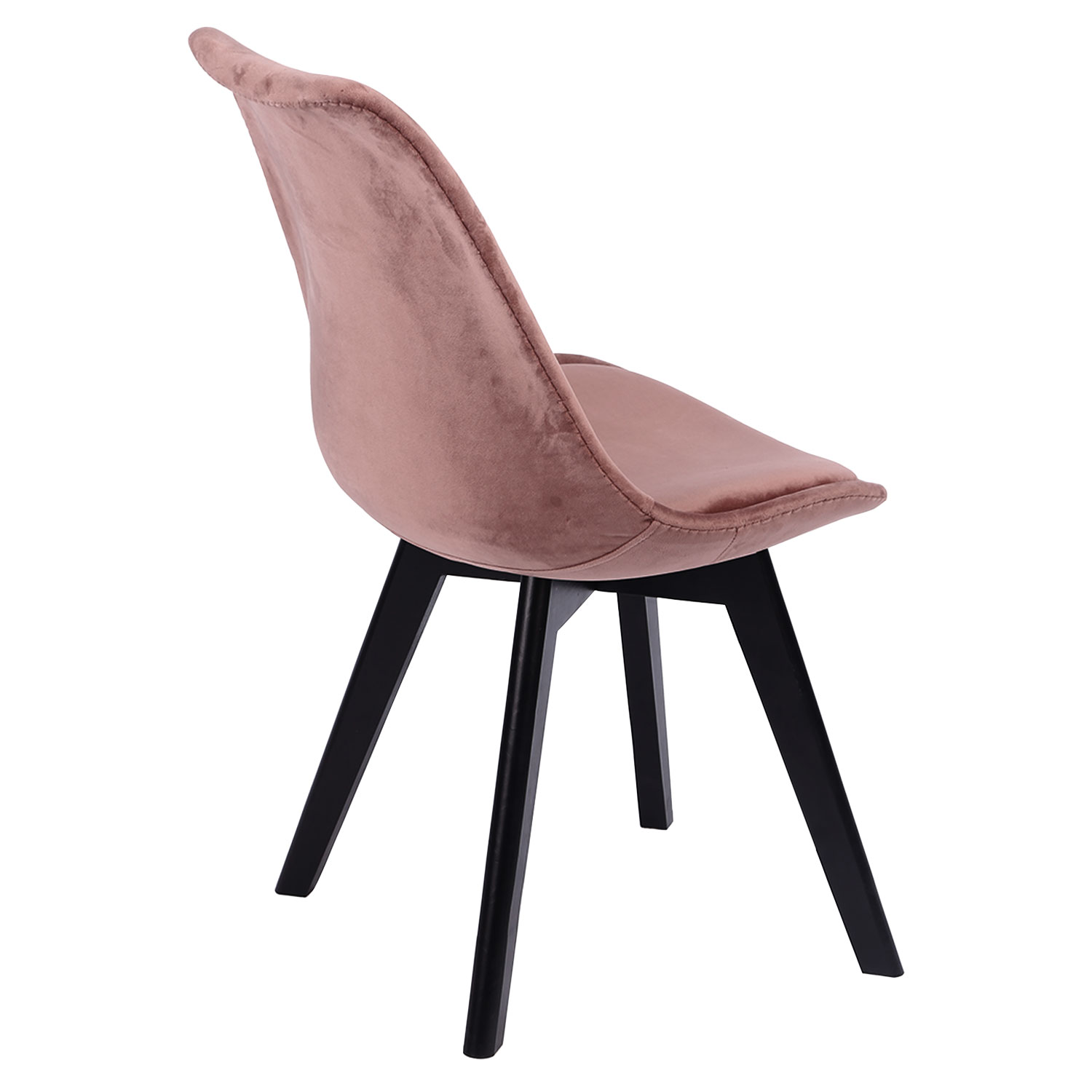 Set van 4 roze NORA fluwelen stoelen met kussen
