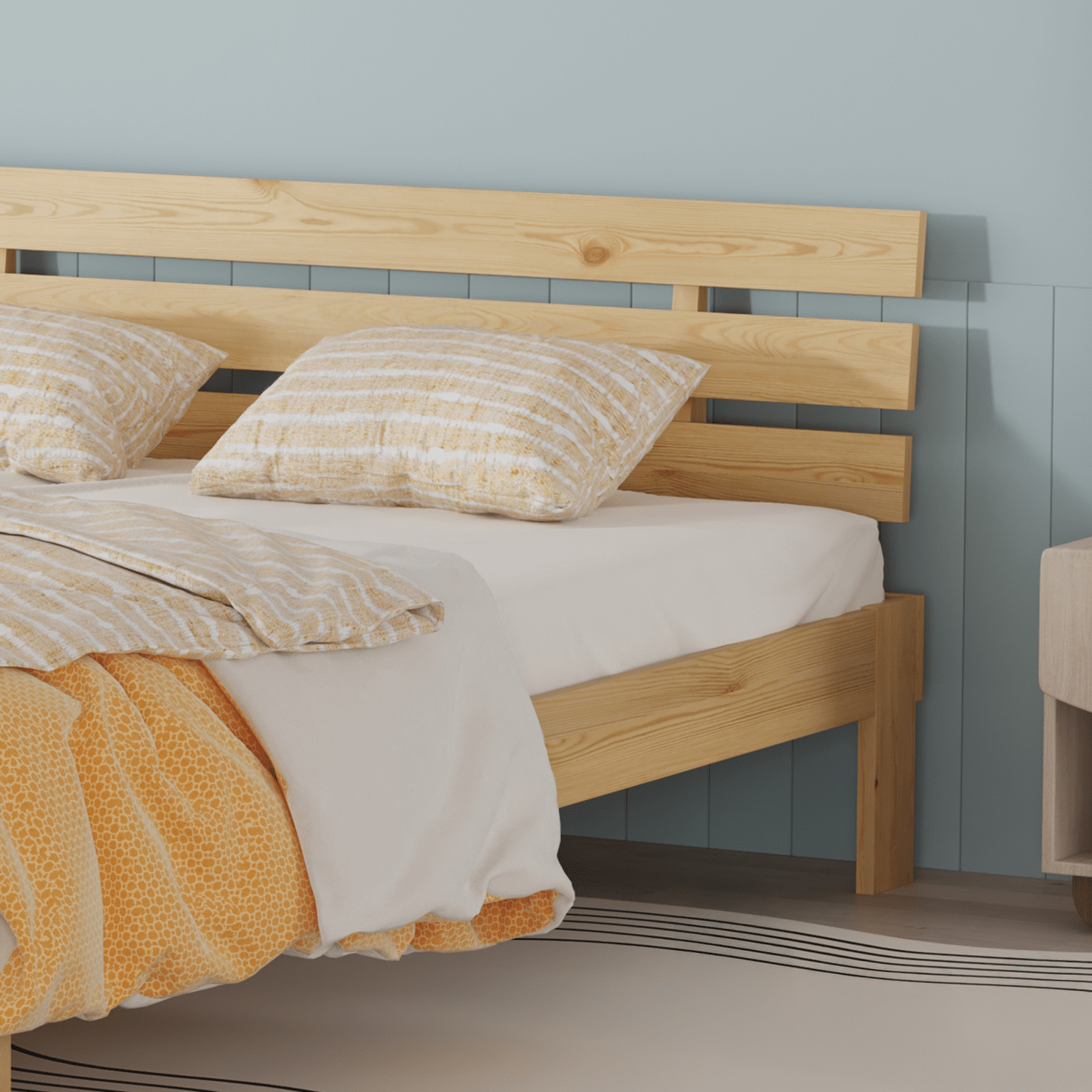 Houten bed met hoofdbord 140x200cm FINN