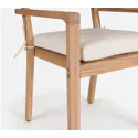 Mesa de jardim de 4 lugares e cadeiras em acácia e cerâmica